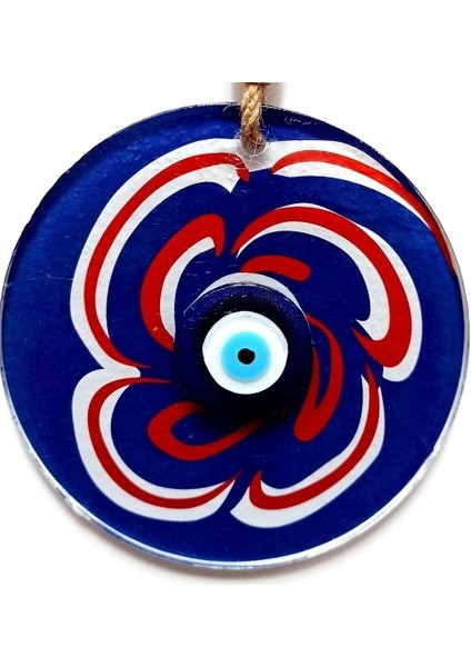 Nazar Boncuklu Lacivert Şeker Modelli Cam Duvar Süsü fiyatları