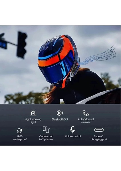BT40 Kask Kulaklık Bluetooth Motosiklet Kulaklık Intercom 5.3