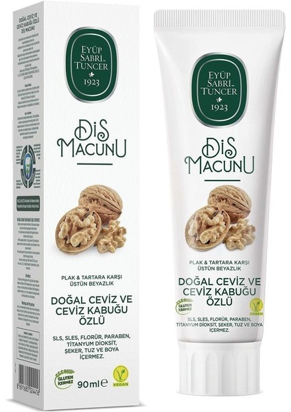 Doğal Diş Macunu 90 gr Ceviz Ceviz Kabuğu Özlü