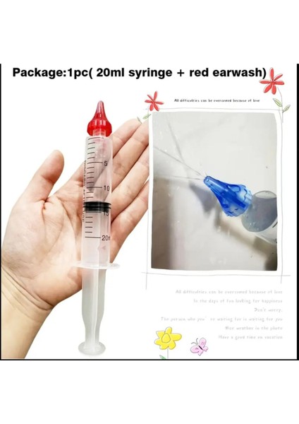 Yıwu 1 Set Polipropilen Kulak Irrigasyon Sistemi, Evrensel Kulak Yıkama Bakım Kırmızı