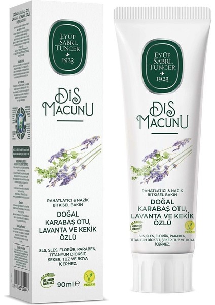 Doğal Diş Macunu 90 gr Karabaş Otu Lavanta ve Kekik Özlü