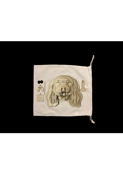 Kelb Köpek Kafası Doğal Ahşap Lazer Kesim Rustik Salon Aplik Duvar Dekoru 3D Tablo Pano (Peri Ledli modelleri