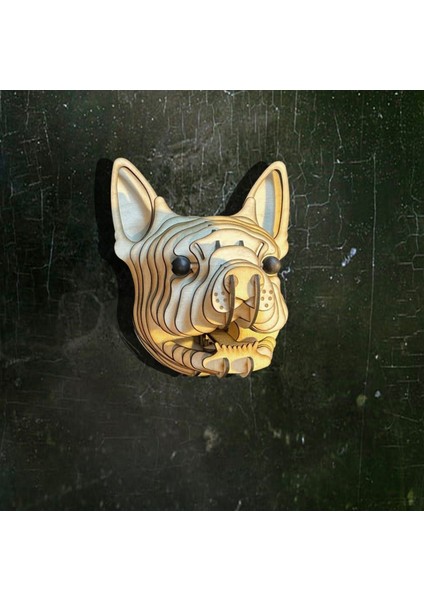 Kelb Köpek Kafası Doğal Ahşap Lazer Kesim Rustik Salon Aplik Duvar Dekoru 3D Tablo Pano (Peri Ledli fiyatları