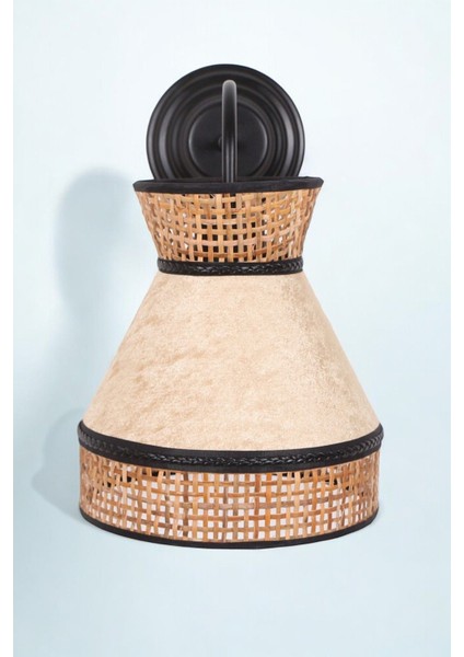 Doğal Hazeran & Kadife Kumaş Aplik Iç Mekan Duvar Aydınlatması Özel Tasarım El Yapımı 30X25CM fırsatları