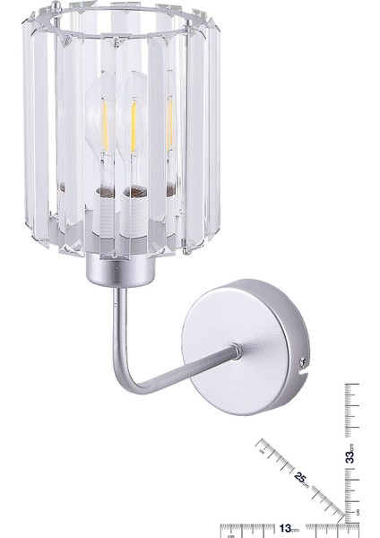 Lina Kristal Taşlı Aplik (Gümüş) fiyatları