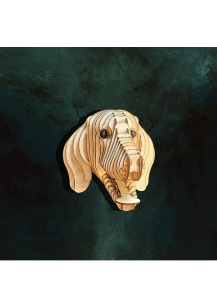 Kelb Köpek Kafası Doğal Ahşap Lazer Kesim Rustik Salon Aplik Duvar Dekoru 3D Tablo Pano (Peri Ledli fiyatları