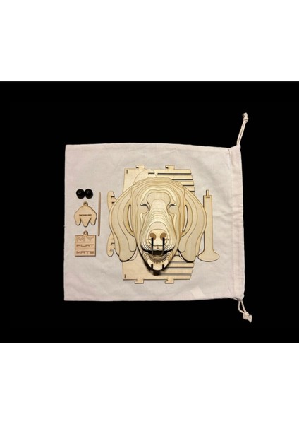 Kelb Köpek Kafası Doğal Ahşap Lazer Kesim Rustik Salon Aplik Duvar Dekoru 3D Tablo Pano (Peri Ledli modelleri