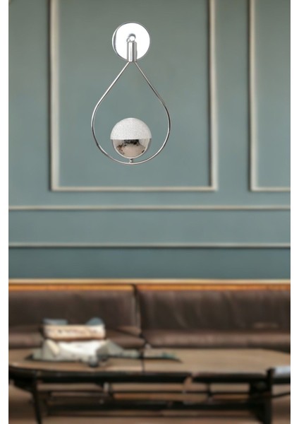 Deco Aplik Modern Tasarım Krom Renk Led'li Cafe - Mutfak – Yatak Odası – Hol Duvar Aplik indirimleri