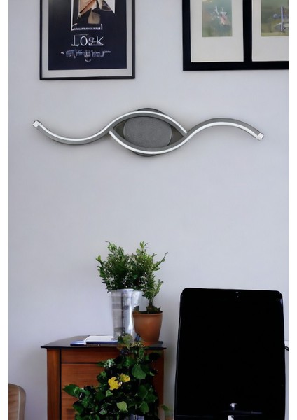 Ezgi Modern Tasarım Siyah Renk Gün Işığı Ledli Banyo - Mutfak - Salon LED Duvar Aplik