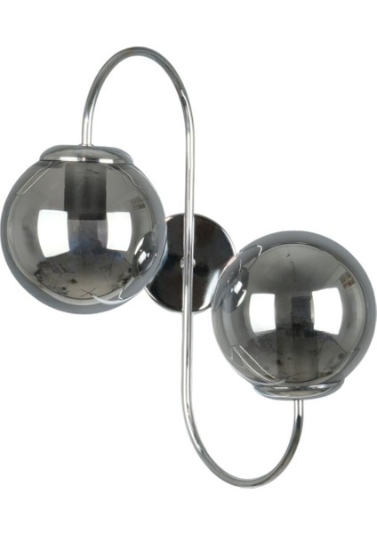 Jüpiter Aplik Modern Tasarım Krom Renk Füme Camlı Cafe - Mutfak – Yatak Odası – Hol Duvar Aplik fiyatları