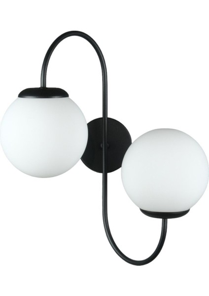 Jüpiter Aplik Modern Tasarım Siyah Renk Beyaz Camlı Cafe - Mutfak – Yatak Odası – Hol Duvar Aplik fırsatları