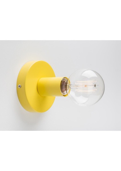Retro2,vintage2,modern2,rustik2 Sarı 1XE27 Duylu Metal Duvar Aplik