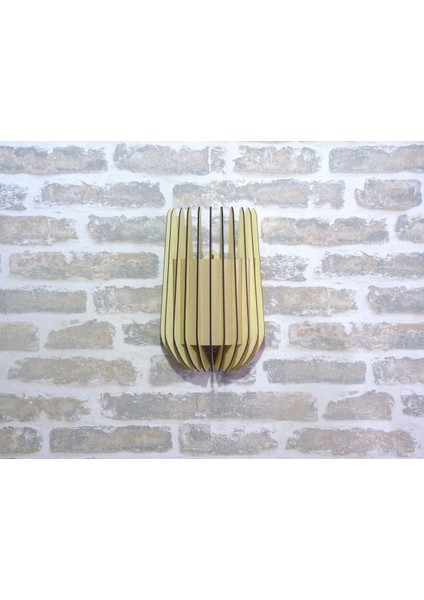 Salon Ofis Cafe Minar Bombe Kenarlı 3D Yansıtma Tasarımlı Ahşap Salon Duvar Aplik Avize - E14 Duy modelleri