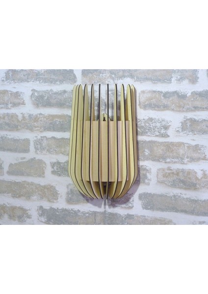 Salon Ofis Cafe Minar Bombe Kenarlı 3D Yansıtma Tasarımlı Ahşap Salon Duvar Aplik Avize - E14 Duy indirimleri