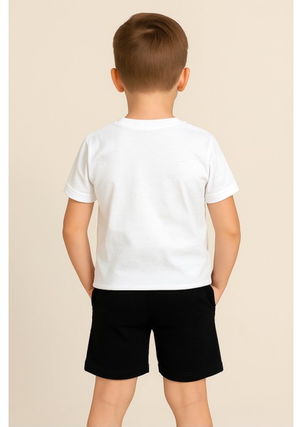 Erkek Çocuk Baskılı Tişört ve Şort Takım - Yazlık Rahat Günlük Kombin 5-12 Yaş modelleri