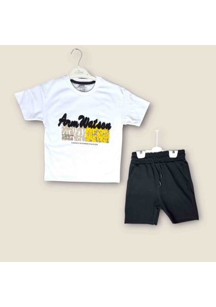 Erkek Çocuk Baskılı Tişört ve Şort Takım - Yazlık Rahat Günlük Kombin 5-12 Yaş fırsatları