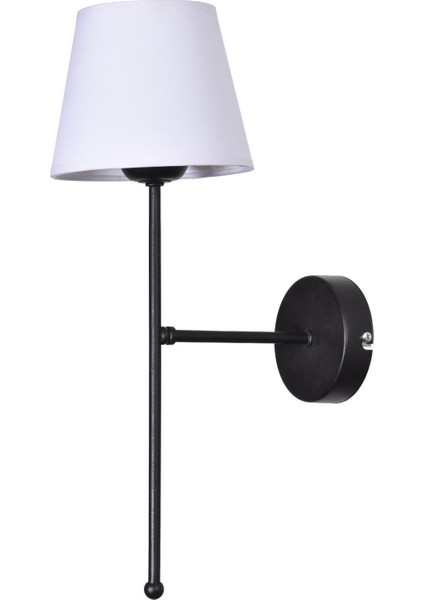 Paris Özel Salon - Mutfak - Cafe Tasarım Siyah Renk Gövde Kumaş Gri Başlıklı Duvar Aplik