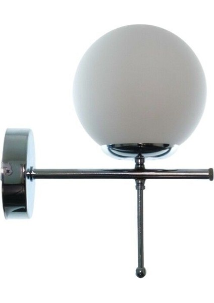 Çello Aplik Modern Tasarım Gri Renk Beyaz Camlı Cafe - Mutfak – Yatak Odası – Hol Duvar Aplik