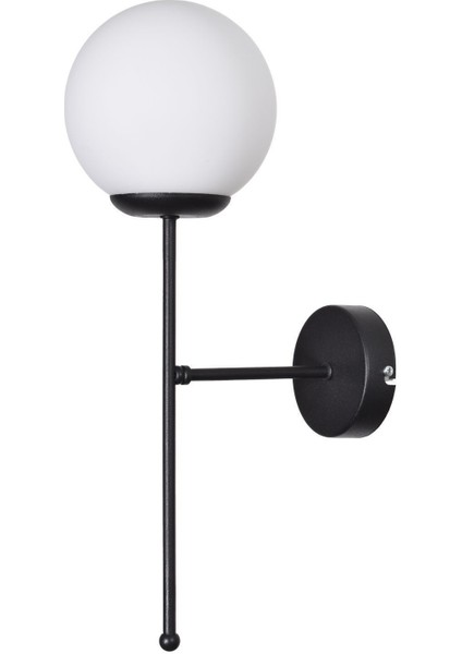 Atina Özel Salon - Mutfak - Cafe Tasarım Siyah Renk Gövde Beyaz Camlı Duvar Aplik