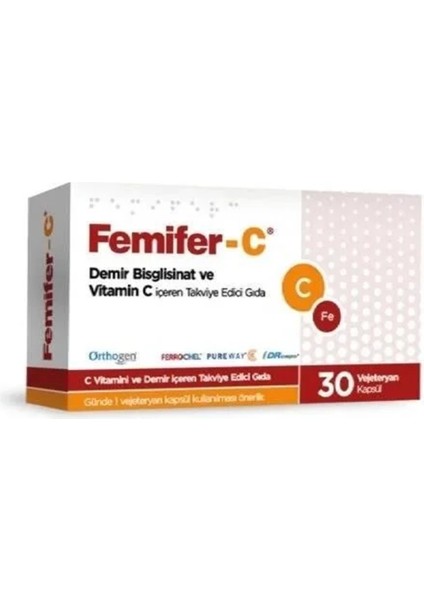 Femifer-C Demir Takviyesi - Demir Bisglisinat -Demir Anemisi Vitamin Takviyesi