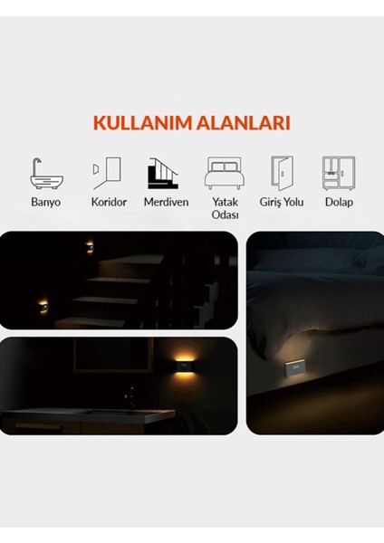 HL-5410 Iki Yönlü Şarjlı Sensörlü Mıknatıslı LED Aplik