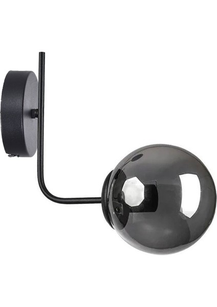 Vien Özel Salon - Mutfak - Cafe Tasarım Siyah Gövde Füme Camlı Duvar Aplik