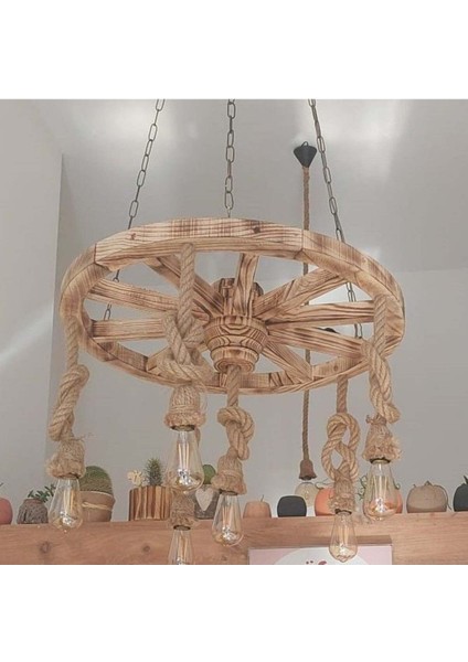 Ahşap Teker Avize 70 Cm. 6'lı fiyatları