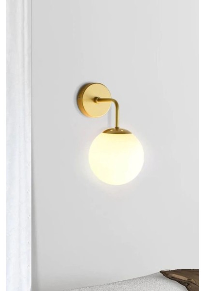 Sevda Modern Salon - Mutfak - Yatak Odası Duvar Aplik Eskitme Renk Beyaz Camlı Aplik