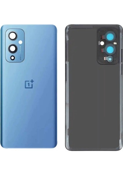 Oneplus 9 Arka Pil Batarya Kapağı Cam Kamera Lensli LE2110/LE115-MAVİ