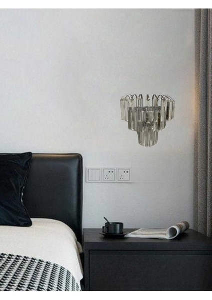 30X30 Şelale Pilli Duvar Apliği Gümüş