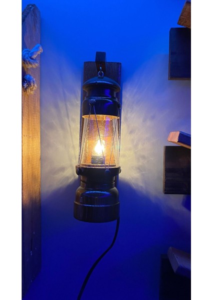 Ahşap Gemici Feneri El Yapımı Aydınlatma