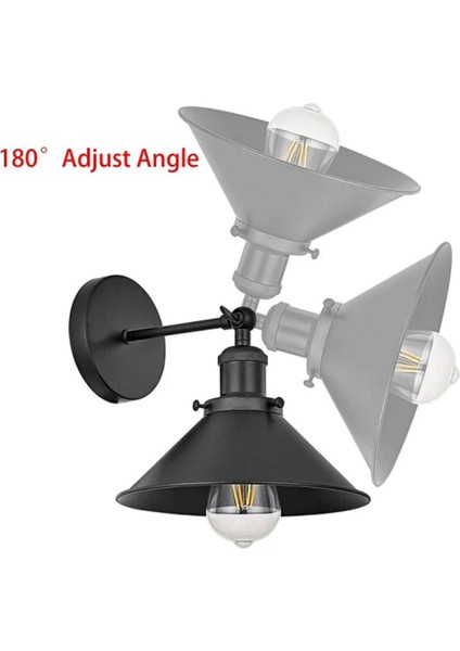 Retro,vintage, Siyah Mafsallı 1XE27 Mutfak Için Metal Aplik NOT:1ADET Fiyatı ÇAP:23CM fiyatları