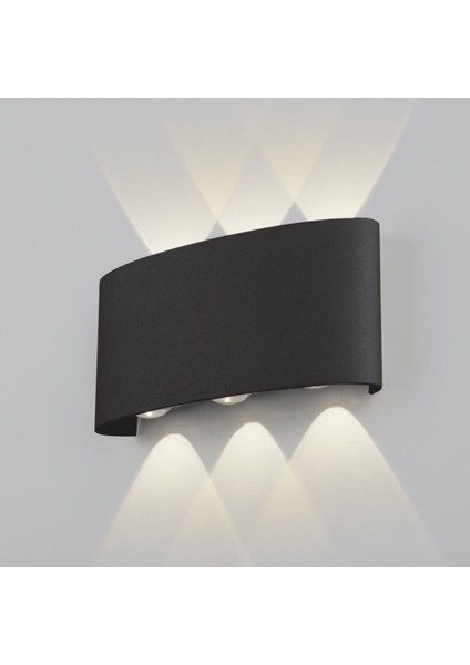10 W Iki Yönlü LED Duvar Aplik - Gün Işığı (3000K) - Siyah - IP44 - CT-8011