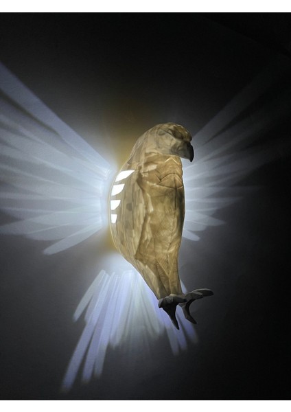 Pilli LED Beyaz Kartal Aplik Özel 3D Üretim Beyaz Lamba Kartal modelleri