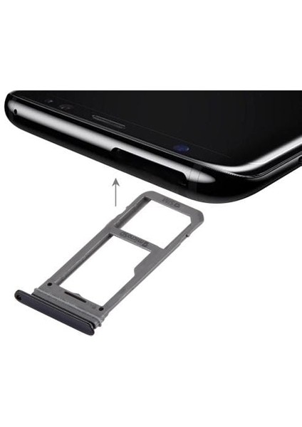 Samsung Galaxy S8+ Plus Sim Hafıza Kart Okuyucu-Siyah