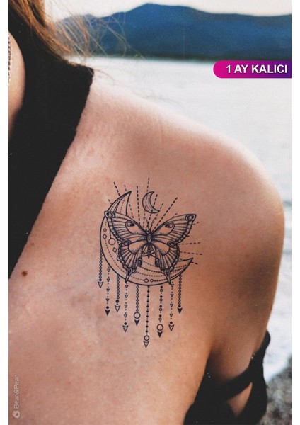 1 Ay Kalıcı Mandala Kelebek Dövmesi