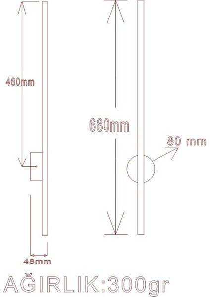 Pigas Düğmesiz Osram LED Modern Dekoratif LED Duvar Aplik 70CM Siyah 3000K Günışığı indirimleri