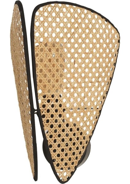 Ege 2 Li Siyah Rattan Aplik