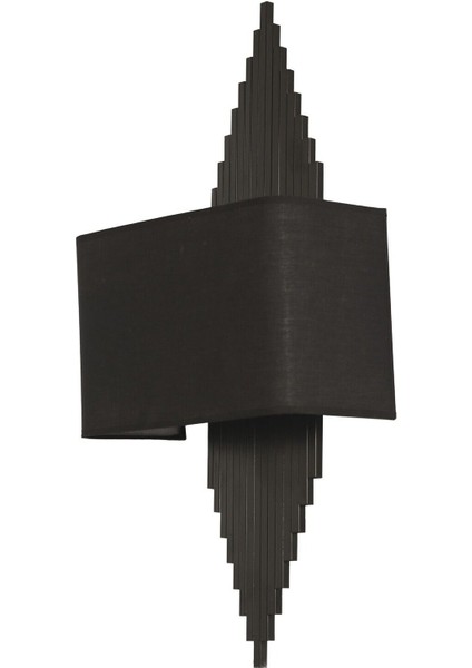 Aslı Siyah Dikdörtgen Siyah Abajurlu Aplik