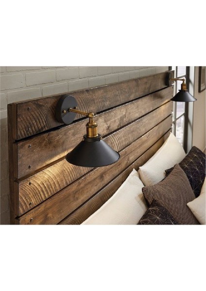 Retro,rustik,vintage Mafsallı Yatak Başı Aplik Şapka Çapı 23CM NOT:1ADET Fiyatıdır