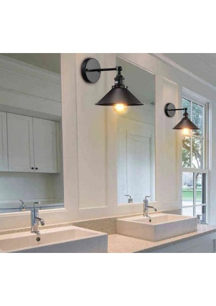 Retro,rustik,vintage Mafsallı Hareketli Başlık Ayna Üstü Siyah Aplik NOT:1ADET Fiyatıdır