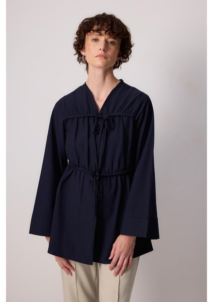 Önü Büzgülü Poplin Kimono fiyatları