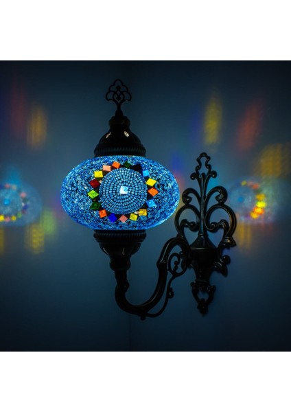 Dekoratif Mozaik Aplik Otantik Gece Lambası El Yapımı Mozaik Bahçe Aplik