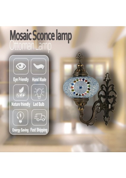 Dekoratif Mozaik Aplik Otantik Gece Lambası El Yapımı Mozaik Bahçe Aplik fırsatları