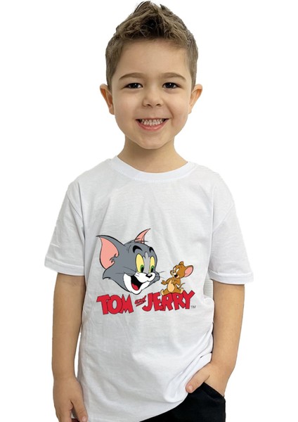 Tom ve Jerry Baskılı Çocuk Tişört ve Şort Takımı | %100 Pamuk, Şık ve Rahat
