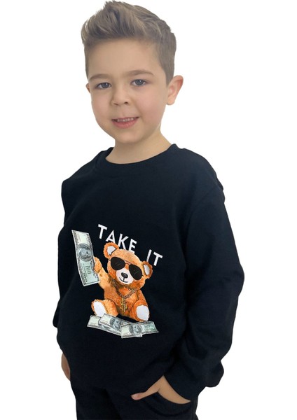 Take It Bear Baskılı Alt Üst Mevsimlik Takım - Erkek Çocuk Için şık ve rahat