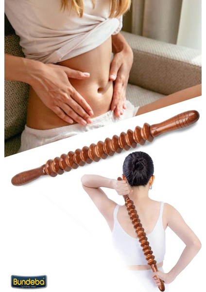 Ahşap El Rulosu Masaj Aleti Tetik Noktası Masaj Çubuğu Selülit, Vücut Terapisi Masaj Cihazı