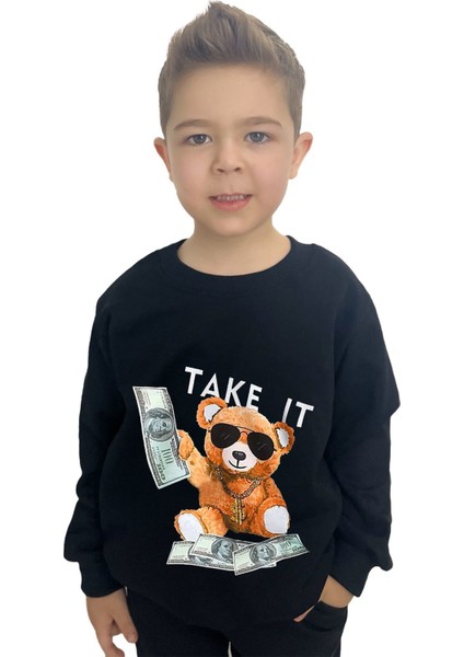Take It Bear Baskılı Alt Üst Mevsimlik Takım - Erkek Çocuk Için şık ve rahat