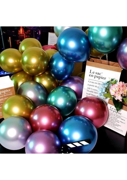 Ultra Yüksek Kalite 50 Adet Renkli Krom Balon Aynalı Balon Parlak Metalik Balon Krom Renkli Balon modelleri