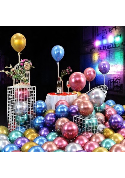 Ultra Yüksek Kalite 50 Adet Renkli Krom Balon Aynalı Balon Parlak Metalik Balon Krom Renkli Balon fırsatları